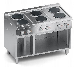 ПЛИТА 6 КОНФОРОЧНАЯ 700 СЕРИИ VEROTERM VT7CUE15VV С ОТКРЫТЫМ ШКАФОМ