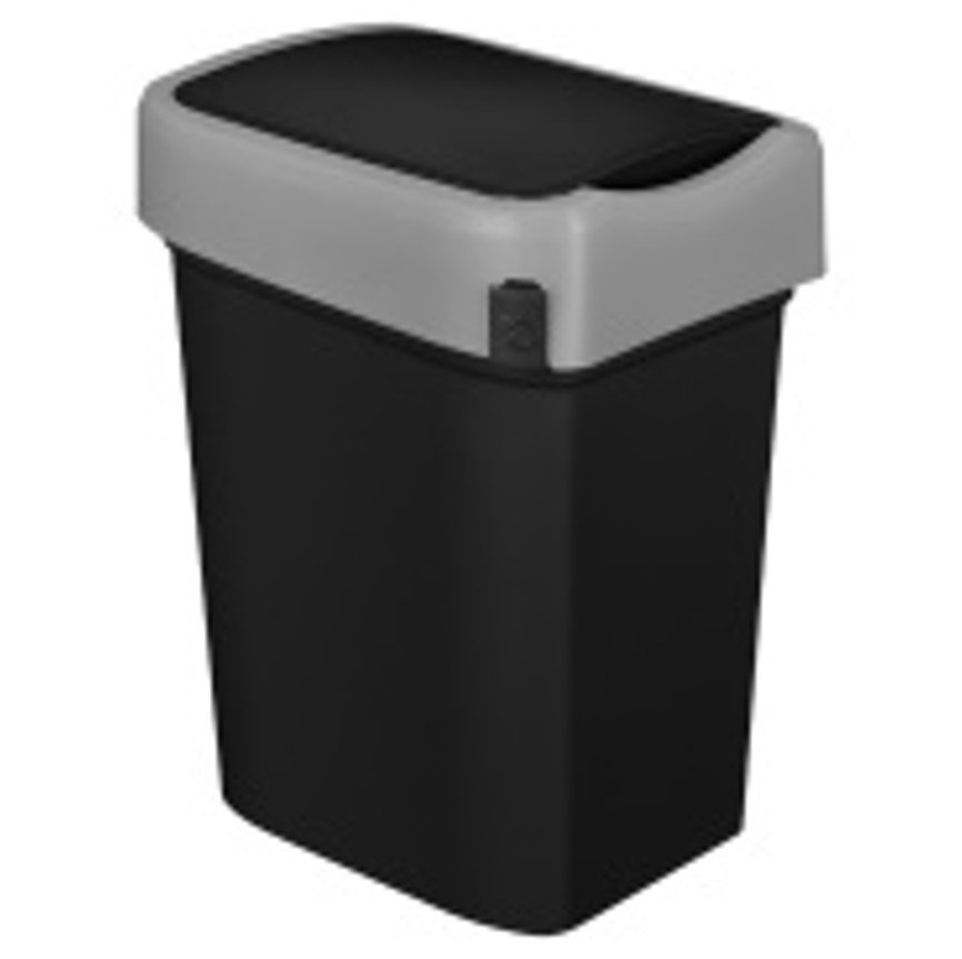 Бак для мусора "SMART BIN" 10л (245x196x345мм), с крышкой "маятник" (черный) 435289813